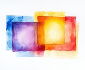 Wall Mural - watercolor squares: a vibrant array of watercolor squares in a harmonious interplay of colors and te