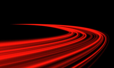 Wall Mural - Abstract red light speed blur motion movement on black background vector