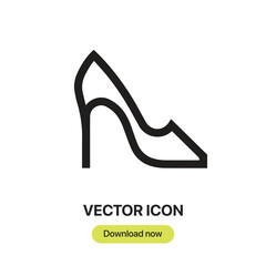Fototapete - High Heels icon vector. Linear-style sign for mobile concept and web design. High Heels symbol illustration. Pixel vector graphics - Vector.	
