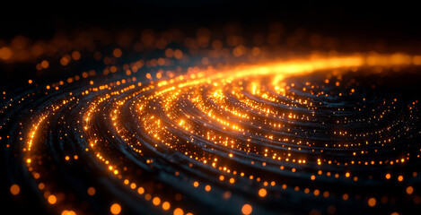 Fototapete - Colorful particles move in intricate patterns, illustrating concepts like superposition and entanglement in quantum computing.