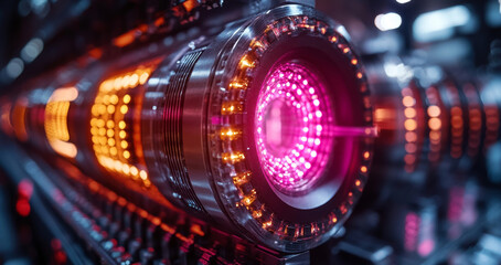 Leinwandbilder - The intricate design of advanced quantum processors is showcased, highlighting qubits in superposition and entanglement phases. This setup illustrates the intersection of computing and data analysis.