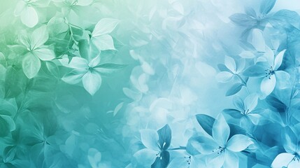 Aufkleber - Flowers and leaves creating stunning teal and green background