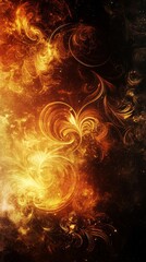 Aufkleber - Golden fractal nebula shining in the dark universe