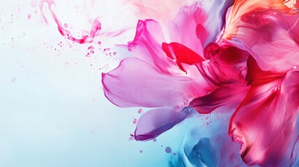 Aufkleber - Colorful abstract flower blooming in a digital painting