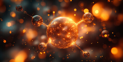 Leinwandbilder - The visual displays qubits in superposition and entanglement, surrounded by an energetic atmosphere, illustrating principles of quantum mechanics in a dynamic and abstract way.