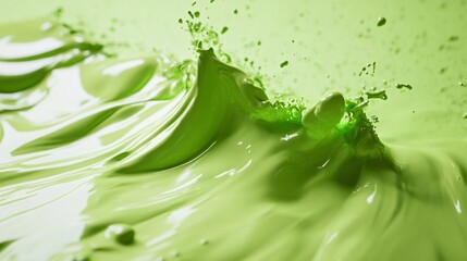 Aufkleber - Splashing green paint making waves and droplets