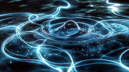 abstract background blue cosmic lines patterns beautiful background black modern technology graceful
