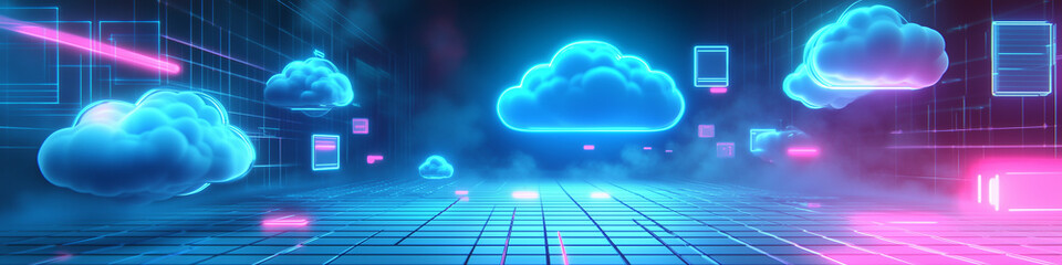 Cloud computing digital information and cyberspace background