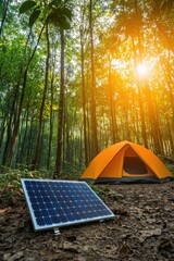 Wall Mural - a solar-powered campsite in the wilderness.