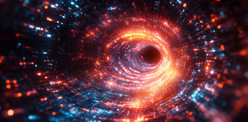 Fototapete - This visual representation illustrates quantum mechanics concepts, highlighting superposition and entanglement.