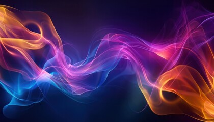 Wall Mural - soft thin smooth blue red abstract flow smoke transparent on dark black backgrounds illustration.