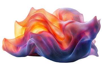 Poster - A vibrant, flowing abstract design showcasing a blend of colors swirling together, creating a sense of movement and depth against a white background.