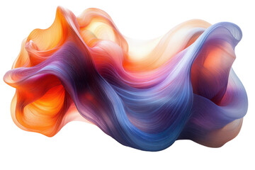 Fototapete - A vibrant, flowing abstract design showcasing a blend of colorful waves, evoking motion and creativity against a white isolated background.