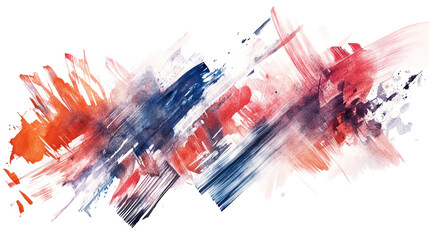 Poster - A vibrant abstract artwork featuring dynamic brush strokes in red, blue, and white, creating an energetic and modern visual appeal.