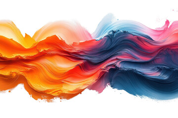 Fototapete - A vibrant abstract wave of red, orange, blue, and pink colors blending seamlessly, perfect for artistic projects and creative backgrounds.