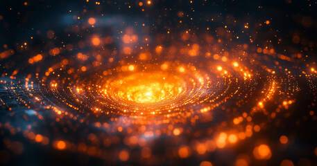 Fototapete - A vibrant depiction of quantum phenomena illustrating concepts like superposition and entanglement. The swirling patterns of light represent advanced algorithms and quantum optimization techniques.