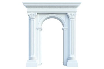 Wall Mural - elegant white archway with classical columns in a minimalist interior setting isolated on transparen