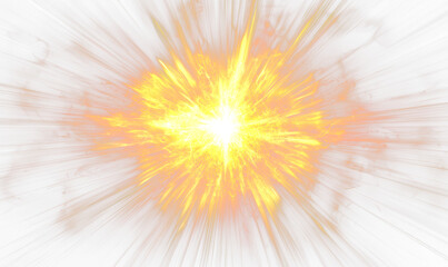 Wall Mural - burst of radiant energy with dynamic sunbeams and explosive light isolate on transparent background,