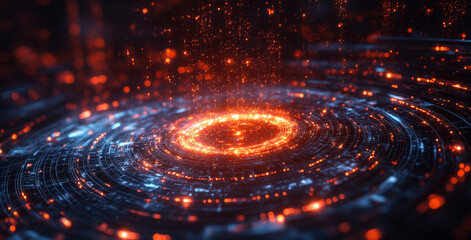 Fototapete - A visual representation of quantum computing principles, showcasing vibrant patterns and colors that illustrate concepts like superposition, entanglement, and decoherence.