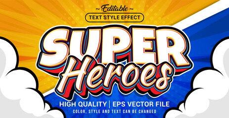 Poster - Editable text style effect - Super heroes text style theme. Vector text style illustration template.