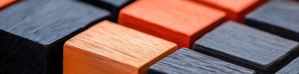 Poster - Tactile Minimalism Geometric Wood Block Color Study for Design Innovation - Modern Branding and Creative Visual Storytelling Texture Exploration