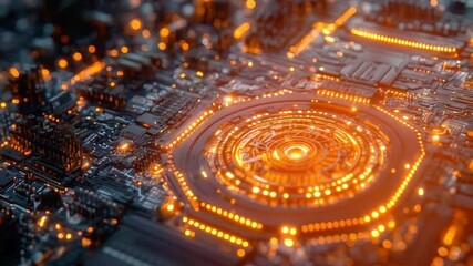 Poster - A detailed view of a quantum computing circuit brimming with intricate components.
