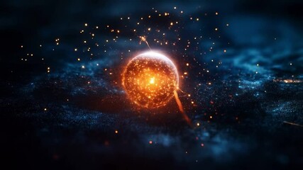 Fototapete - Visual representation explores the intricacies of quantum mechanics, showcasing qubits in superposition and entanglement amidst vibrant cosmic particles and energy flows.