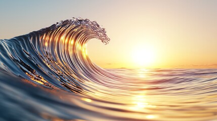 Wall Mural - storm swirl marine weather. a stunning wave rises against a vibrant sunset, capturing the beauty of 