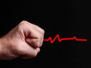 Leinwandbilder - Digital Health Revolution Minimalist Heartbeat Visualization with Dynamic Human Interaction - Cutting-Edge Cardiovascular Diagnostics and Telemedicine Innovation