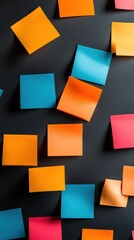 Fototapete - Agile Workspace Visualization Dynamic Sticky Note Grid Showcasing Collaborative Innovation, Creative Problem-Solving, and Modern Design Strategy Techniques