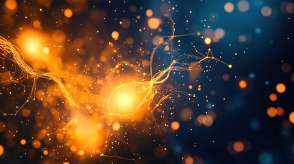 Wall Mural - abstract energy particles collide in space