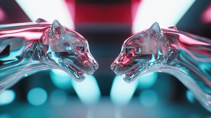 Aufkleber - Liquid Morphing Tech Futuristic AI-Enhanced Robotic Pet Interfaces Exploring Emotional Connectivity in Digital Companion Ecosystems