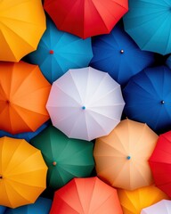 Poster - Vibrant Chromatic Harmony Immersive Color Theory Exploration in Geometric Umbrella Design - Creative Branding and Visual Innovation for Digital Marketing Trends