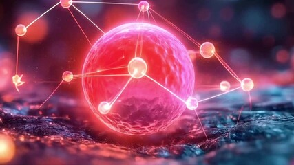 Fototapete - A vibrant representation of a quantum particle illustrates the concepts of superposition and entanglement. The artwork highlights interconnected qubits navigating a dynamic landscape of decoherence.