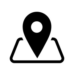 Wall Mural - location pin icon for maps and navigation systems symbolizing direction destination search for nearb