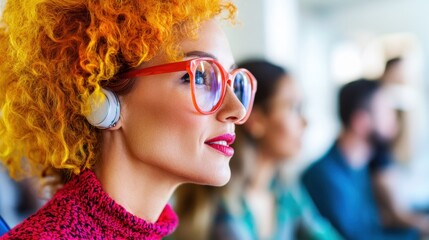 Aufkleber - Vibrant Workplace Diversity Inclusive Tech-Forward Professionals Embodying Next-Generation Collaboration with Bold Aesthetic and Adaptive Communication Strategies
