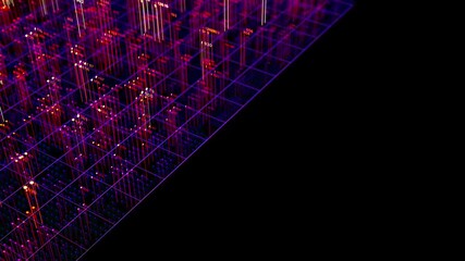 Wall Mural - big data complex plane graph animation. quantum computing. cyber space of ai technology. futuristic 