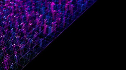 Wall Mural - big data complex plane graph animation. quantum computing. cyber space of ai technology. futuristic 