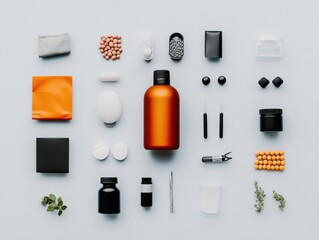 Aufkleber - Minimalist Pharmaceutical Mockup Precision-Engineered Wellness Branding with Ergonomic Packaging Design - Innovative Healthcare Product Visualization