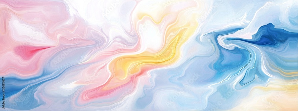 Soft Pastel Blue and Pink Watercolor Background with Golden Lines and ...