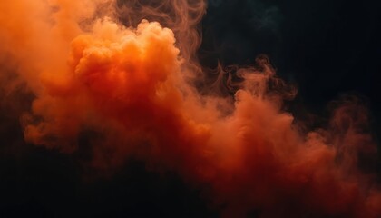 Aufkleber - Abstract background of red orange smoke on black. Hot gas steam with fog smog texture backdrop. Colored bright mist with poison effect for wallpaper graphic design.
