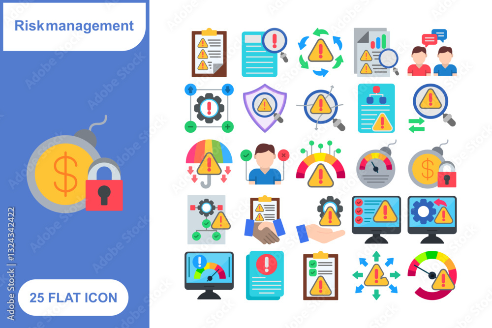 Risk Management Icon Set, Collection of Risk Management Icon Set - 25 ...