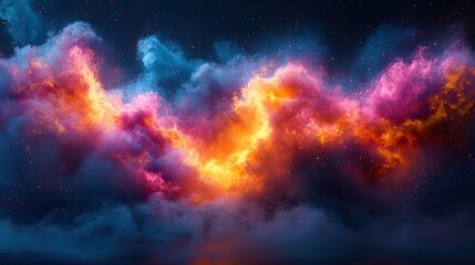 Wall Mural - colorful energy burst symbolizes mental overload, creativity, stress, and burnout.