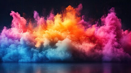 Wall Mural - colorful energy burst symbolizes mental overload, creativity, stress, and burnout.