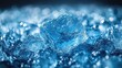 © Sang - Crushed ice glistening in blue light creates a cool, textured background, perfect for chill, refreshment, or winter themes.