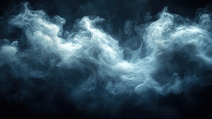 Wall Mural - dark smoke cloud floats and swirls on light, creating abstract shapes for backgrounds related to fir