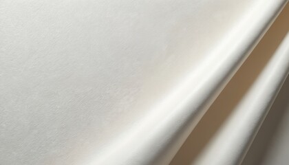 Aufkleber - Close-up on smooth white leather with subtle grain texture. The material features soft folds and highlights, adding depth and dimension. Background for furniture, clothing, fashion, interior design.
