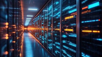 Networking technology background: Big data and software development visualizations, symbolizing the connectivity and digital landscape of modern business. 