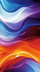 Wall Mural - an abstract pattern of colorful flowing waves.