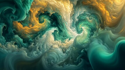 Wall Mural - swirling colors create a mesmerizing abstract composition resembling a turbulent ocean scene at suns
